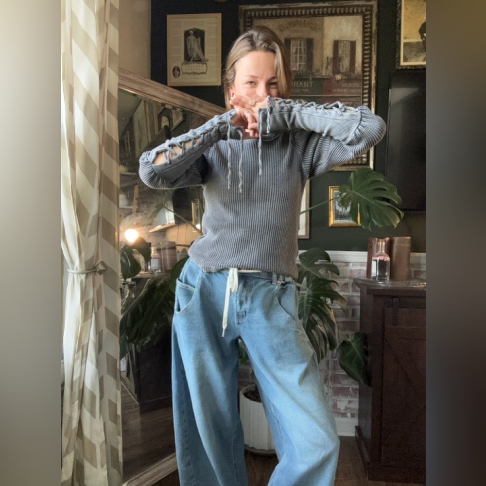Free People Tasha Thermal in Charcoal